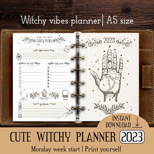 Witch's Planner Printable A5 Size Ink-saver Print - Etsy