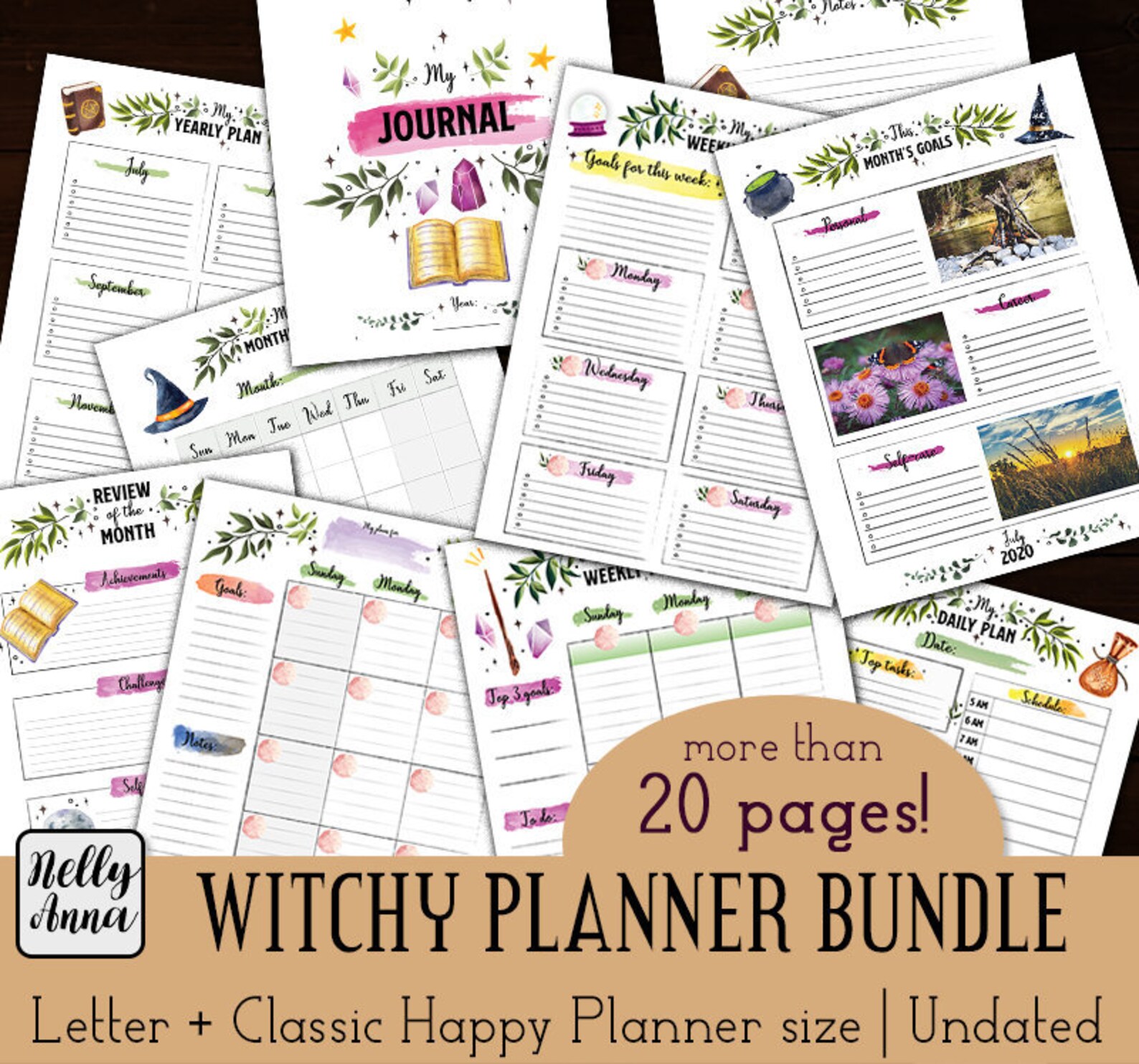 Witch planner bundle for Big Classic Happy Planner and | Etsy