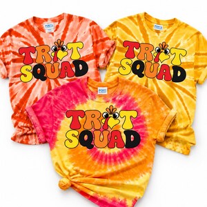 Custom Turkey Trot Shirts, Personalized Trot Squad Tee, Matching Family Thanksgiving 5K Shirts, Adult Kids Tie Dye Running Tees bild 1