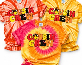 Cousin Crew Thanksgiving Shirts, Custom Matching Family Turkey Tees, Adult Kids Tie Dye Shirt, Cousins Thanksgiving Outfit, Turkey Day Tee