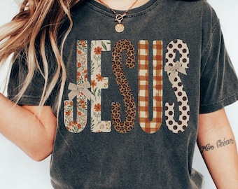 Jesus Shirt, Christian Sweatshirt, Fall Christian Shirt, Comfort Colors Jesus Tee, Jesus Long Sleeve, Vintage Faith Shirt, Christian Gift
