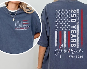 Custom Vintage America 250 Matching Family Shirts Patriotic Comfort Colors Tee 1776 2026 Fourth of July Shirt