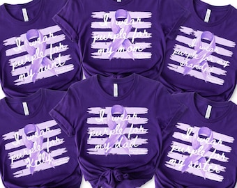 Personalized Pancreatic Cancer Shirt, I Wear Purple For Shirt, Purple Ribbon Cancer Awareness Tee, Pancreatic Cancer Support Squad Gift