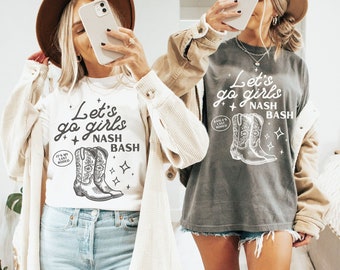 Comfort colors custom Nashville bachelorette shirts, western bachelorette tee, let’s go girls tshirts my last rodeo bride T-shirt, Nash Bash