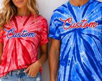 Custom School Logo Tie Dye Shirt, Personalized Mascot Spirit Shirt, Custom Sports Team Shirt, School Pride Tee, Kids Adults