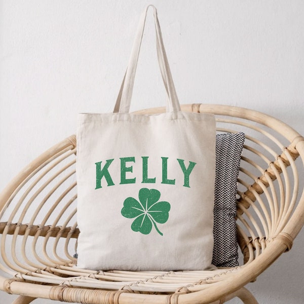 Custom Shamrock tote bag St. Patrick’s day tote for Saint Patty’s day Personalized St Pattys day tote bag Irish 4 leaf Clover tote vintage