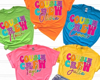 Custom Cousin Crew Shirts, Personalized Kids Name Family Matching Shirts, Beach Vacation Crew Tees, Cousin Trip Shirts
