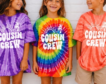 Cousin Crew Tie Dye Shirts, Matching Cousins Vacation Shirts, Personalized Beach Trip Tees, Tropical Family Reunion Shirts, Cousin Outfits
