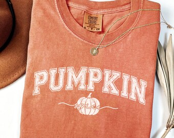 Vintage Pumpkin Spice Varsity Shirt, Comfort Colors Fall Tee, Pumpkin Spice Sweatshirt, Long Sleeve Pumpkin Shirt, Fall Pumpkin Lover Gift