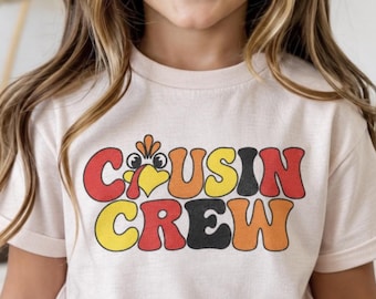 Cousin Crew Thanksgiving Shirts, Matching Family Turkey Shirts, Adult Kids Baby Thanksgiving Outfit, Fall Family Gathering Tees