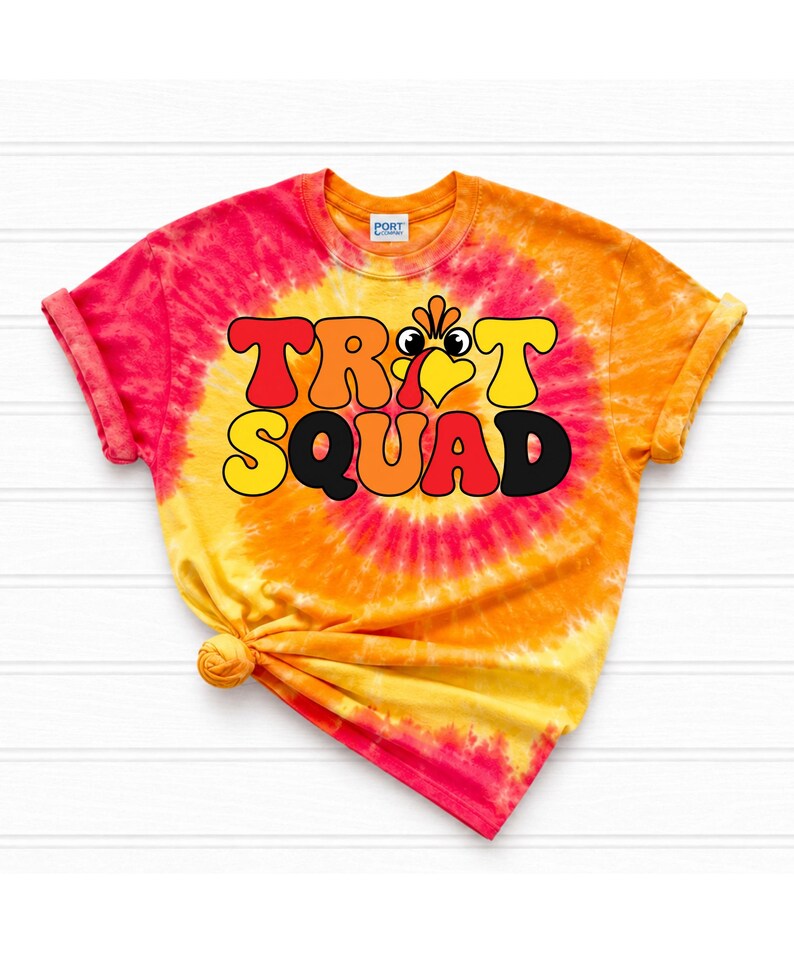 Custom Turkey Trot Shirts, Personalized Trot Squad Tee, Matching Family Thanksgiving 5K Shirts, Adult Kids Tie Dye Running Tees bild 6