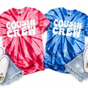 Cousin Crew 4th of July Shirts, Retro Tie Dye Patriotic Family Matching Shirts, July Fourth Cousins Tee, Red White Blue Kids Adult Outfit