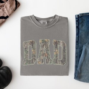 Camo Dad Shirt, Dad Camo Shirt, Gift for Dad, Fathers Day Gift, Hunting Dad Shirt, Vintage Woodland Camo Shirt, New Dad Gift Grey