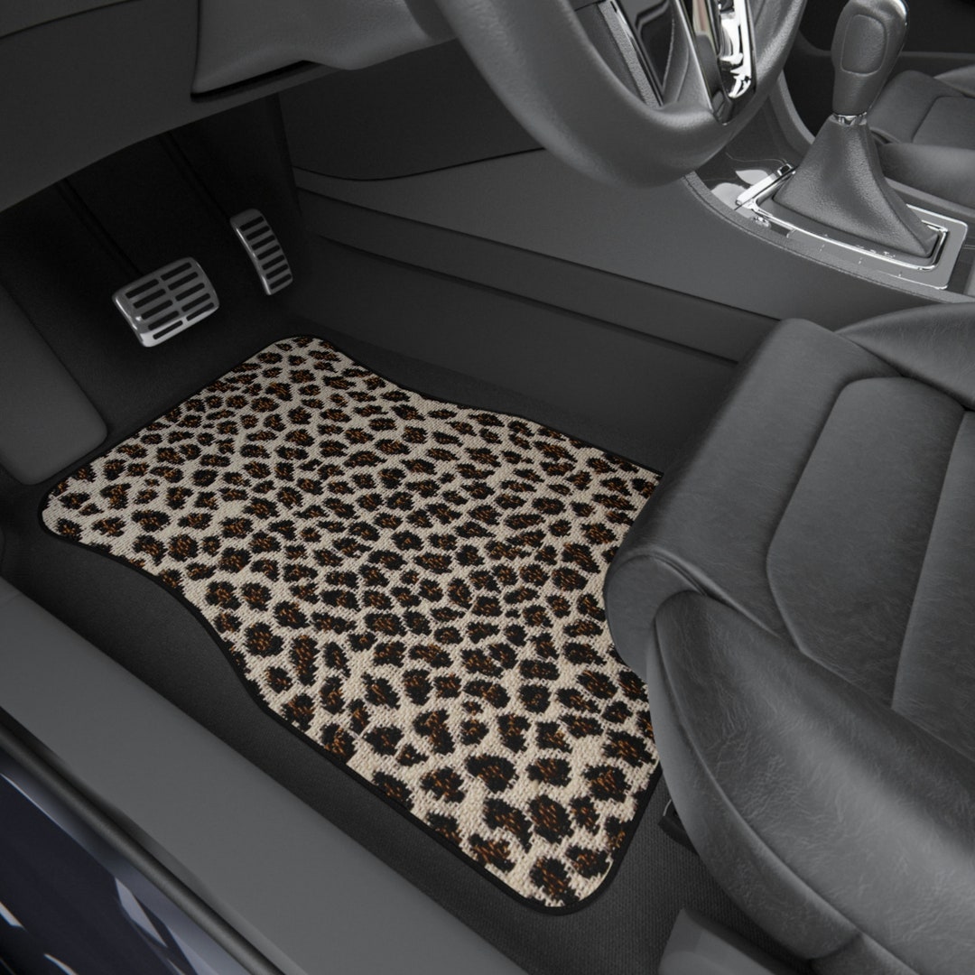 Leopard Print Car Mats Set of 4. Girly Car Accessories. Cheetah Print, Leopard Print Car Mats