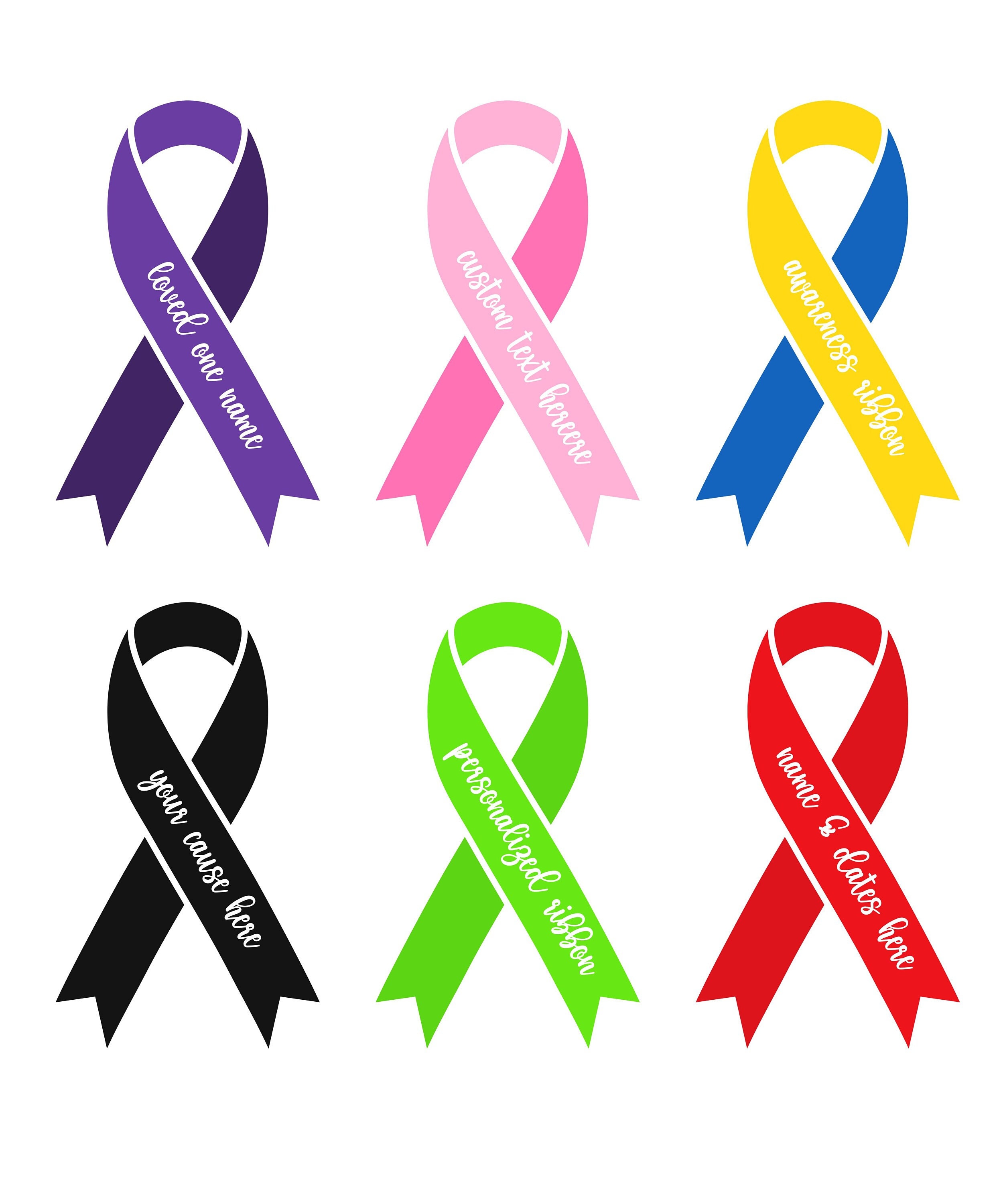 CUSTOM Awareness Ribbon Sticker, Vinyl Sticker Awareness Ribbon, Your ...