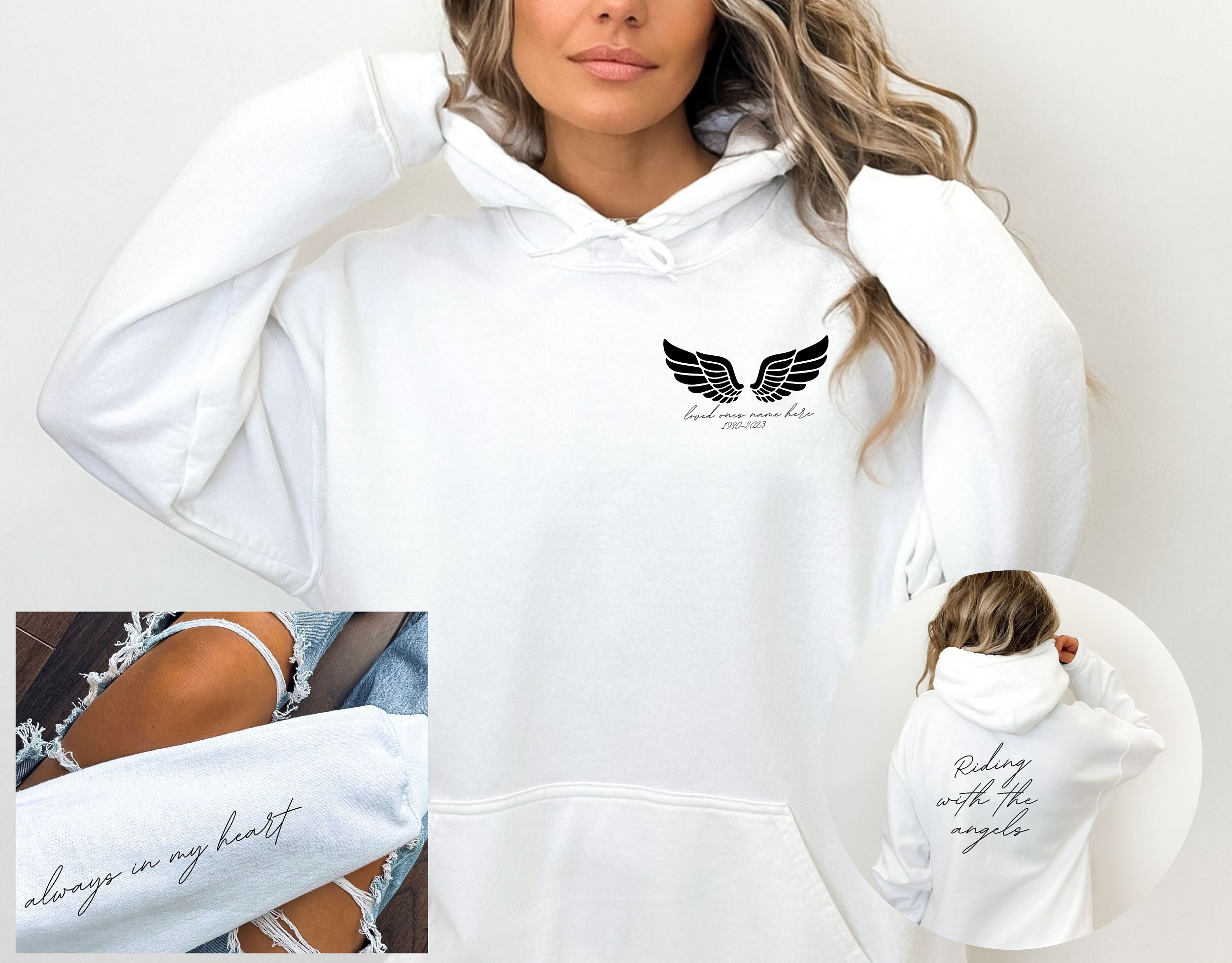 トップス Loved one Hoodie In Memory of a Lost Loved One Hoodie/sweatshirt. Personalized Name
