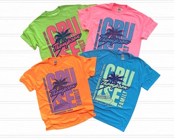 Neon Custom Family Cruise Shirts 2026 Making memories together tee Family matching Cruise squad shirt, personalized cruise vacation T-shirts