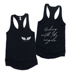 In memory of tank top. Personalized name and dates. Memorial shirt/rip shirt/rest in heaven shirt/memorial gift. Motorcycle memory ride tank