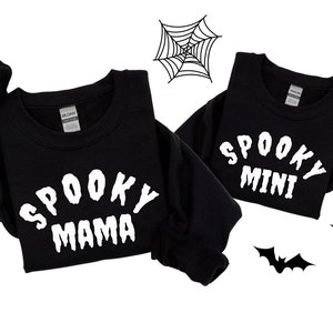 Spooky mama & mini Halloween Sweatshirts, Mom daughter son Matching Halloween Shirts Halloween Family Matching shirts Mommy and Me sweaters