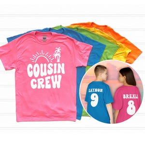 Cousin Crew Shirts for Kids Retro Cousin Shirts Matching Cousin TShirt Custom name Cousin Crew Shirt Cool Cousins Tee Cousins Beach Vacation
