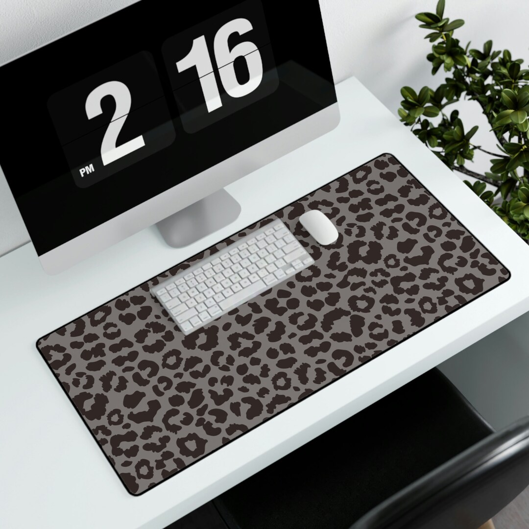 Cheetah Print Desk Mat. Leopard Print Desk Mat. Trendy Mousepad, Desk