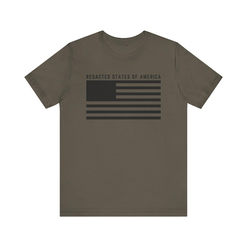 Redigierte Staaten von Amerika Flagge T-Shirt, Epstein Dateien Shirt, USA Flagge geschwärzt T-Shirt, minimalistische Politische Grafik Shirts, Unisex Protest T-Shirt Army