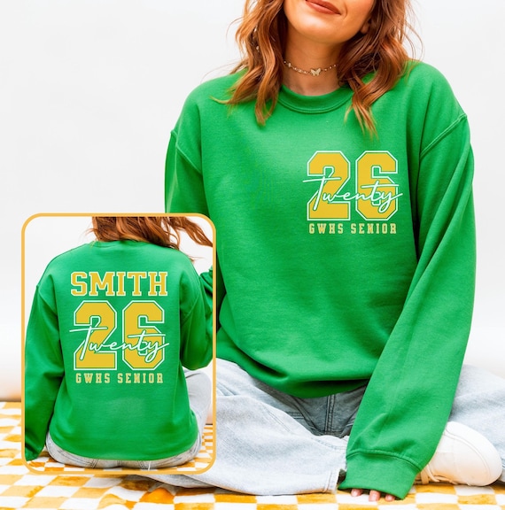 Senior 2026 Shirt Custom Name & School Colors Class of 2026 Graduation Tee, Sweatshirt or Hoodie Personalized Senior Night Gift for Graduate