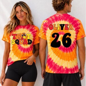Custom Turkey Trot Shirts, Personalized Trot Squad Tee, Matching Family Thanksgiving 5K Shirts, Adult Kids Tie Dye Running Tees bild 2
