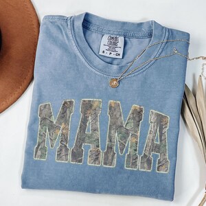 Mama Comfort Colors Camo Sweatshirt, Vintage Woodland Camo Mama Shirt, Trendy Mom Tee, Mother’s Day Gift, New Mom Gift image 8