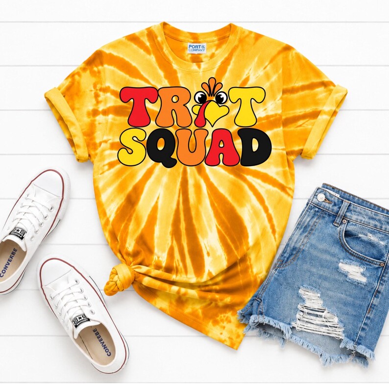 Custom Turkey Trot Shirts, Personalized Trot Squad Tee, Matching Family Thanksgiving 5K Shirts, Adult Kids Tie Dye Running Tees bild 8