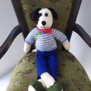 Hand knitted toy dog Knitted dog holiday gift