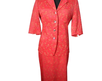 Oilily Vintage jaren 90 rok met irismotief en rokkostuum jaren 90 jas VK 10 rok VK 14