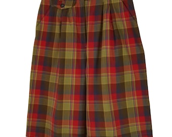 Reine Baumwolle Vintage 80er Jahre Madras Karo Golf Shorts UK12 M Multicolour Karo Saint Clair Preppy Made in France