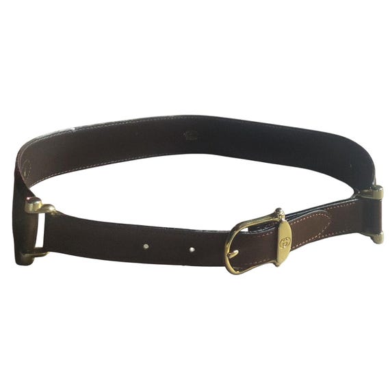 Gucci GG Logo Vintage Brown Leather & Suede Belt 25.5–27.5  display picture 3
