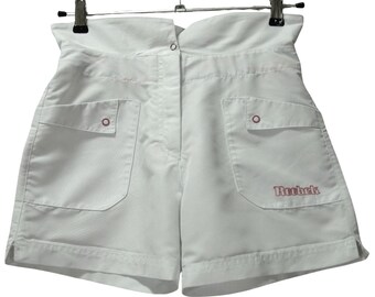 Pantalones cortos deportivos vintage Reebok de los años 90, color rosa, con logo JM, talla XS Petite para mujer (11-12 años).