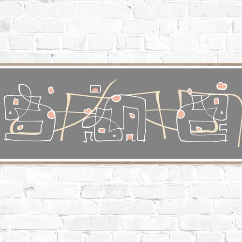 Printable Long Narrow Wall Art in Black and White Horizontal Etsy