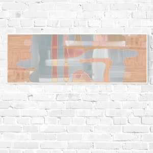 Long narrow printable wall art; Wide horizontal downloadable art; warm, tan and grey, 36x12 wall art