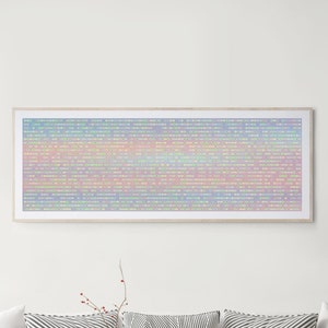 Long narrow vertical wall art in pink, blue; 12x36, wide, printable abstract, modern