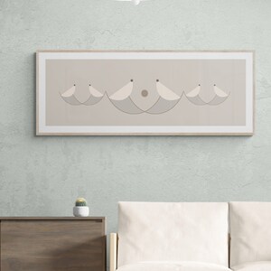 Long horizontal, printable wall art (36x12 or 12x36 or custom); grey