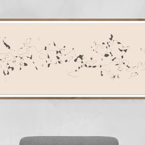 Long Narrow Wall Art in Orange Wide Horizontal Printable Wall Etsy
