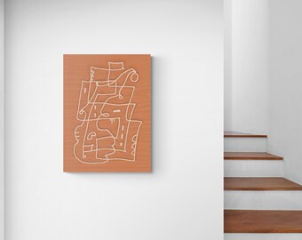 Digital painting, orange wall art, mid century modern (mcm)  ;  4x6 / 20x30 / 24x36 / 40x 60 inches.