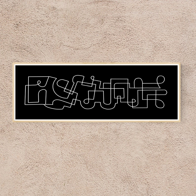 Long narrow wall art in black and white printable
