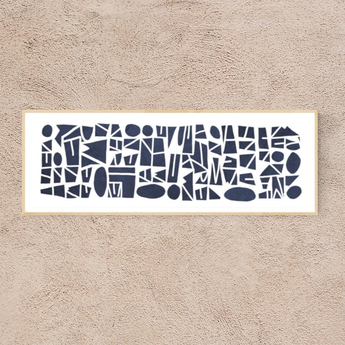 Buy Long Narrow Wall Art in Navy Blue Wide Horizontal Printable Online