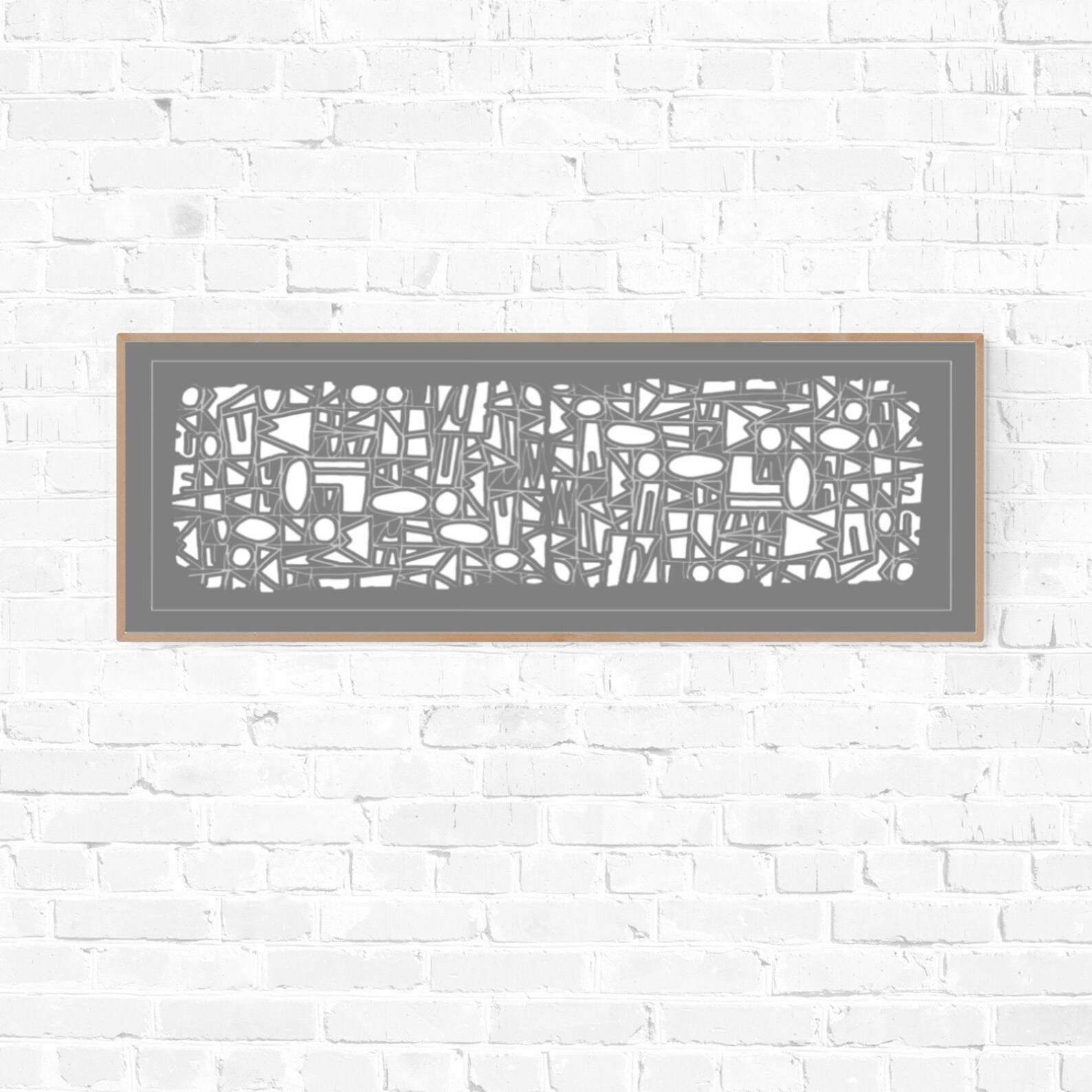 Long narrow vertical wall art in grey white 12 high 36 wide Etsy