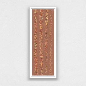 Long vertical printable wall art, (36x12 up to 60x20), in autumn colours; tall, thin, narrow