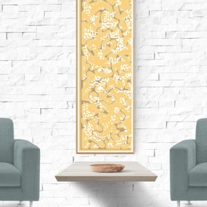 Printable, Long narrow wall art in grey / mustard; Wide horizontal printable abstract in mustard yellow and brown, modern; 36x12