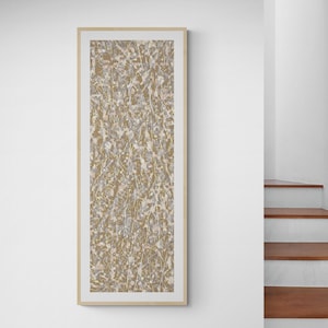 12x36 Art print: Large, long, 36x12 narrow; in brown and beige; Wide horizontal or long vertical