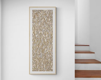 12x36 Art print: Large, long, 36x12 narrow wall art in brown and beige; Wide horizontal or long vertical art abstract