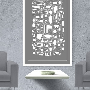 Extra large, 20x60 wall art, Long narrow, vertical, grey, white; panoramic, horizontal or vertical printable abstract