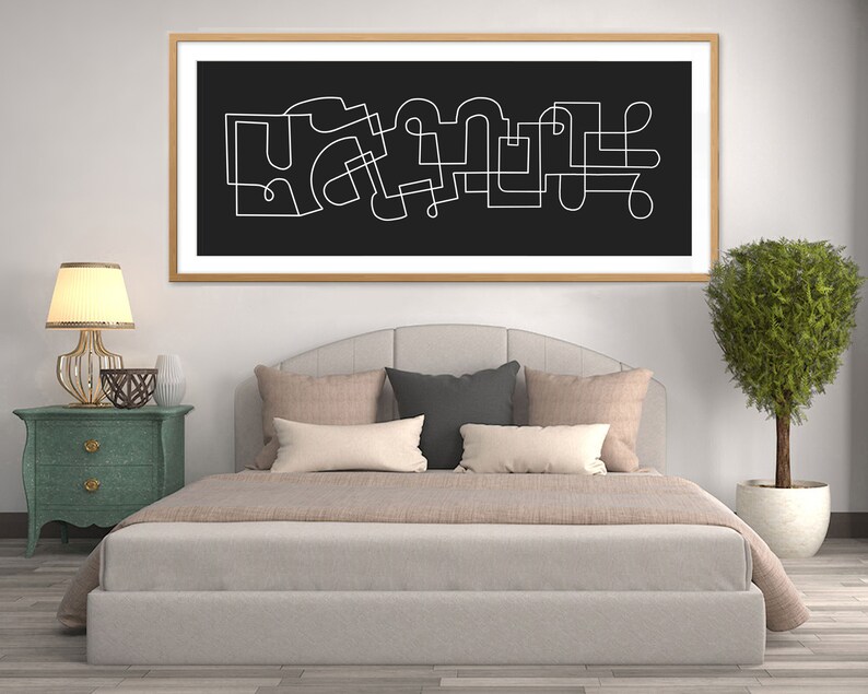 Long narrow / tall thin wall art in black and white